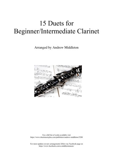 15 Beginner Intermediate Duets For Clarinet Sheet Music