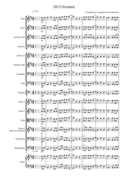 1812 Overture For School Orchestra Sheet Music