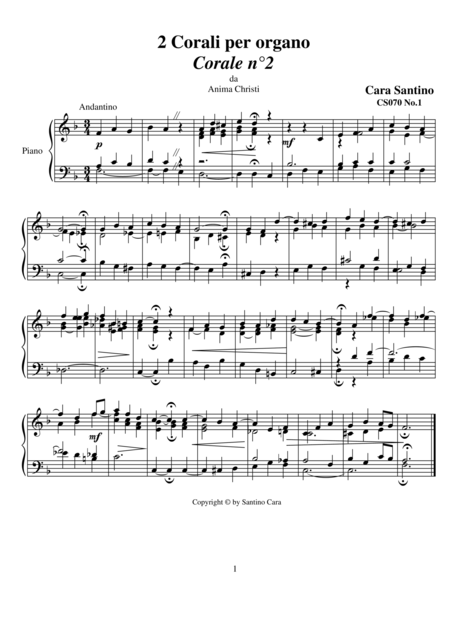 2 Chorales For Organ Cs070 Sheet Music