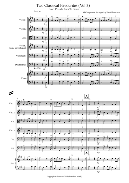 Free Sheet Music 2 Classical Favourites For String Orchestra Volume Three