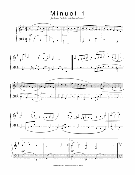 2 Minuets From Sonatinas And Other Pieces From The Viennese Sketchbook For Piano Solo Sheet Music