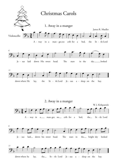 Free Sheet Music 20 Easy Christmas Carols For Violoncello