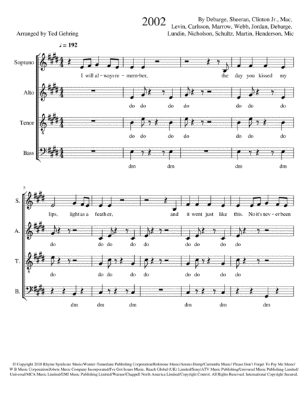 Free Sheet Music 2002