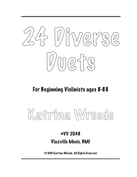 Free Sheet Music 24 Diverse Duets For Beginning Violinists Ages 8 To 88