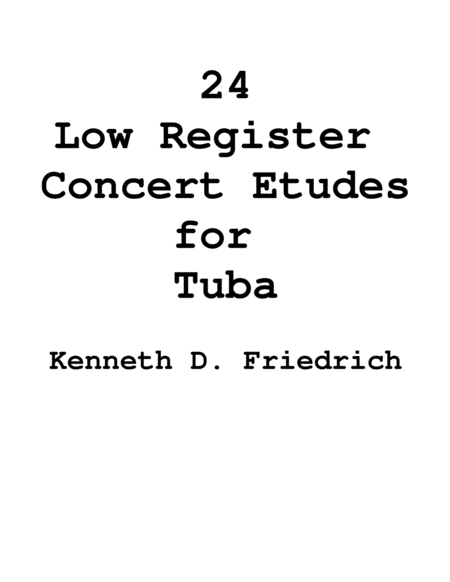 Free Sheet Music 24 Low Register Concert Etudes For Tuba