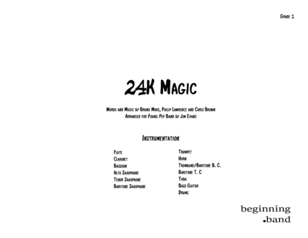 Free Sheet Music 24k Magic