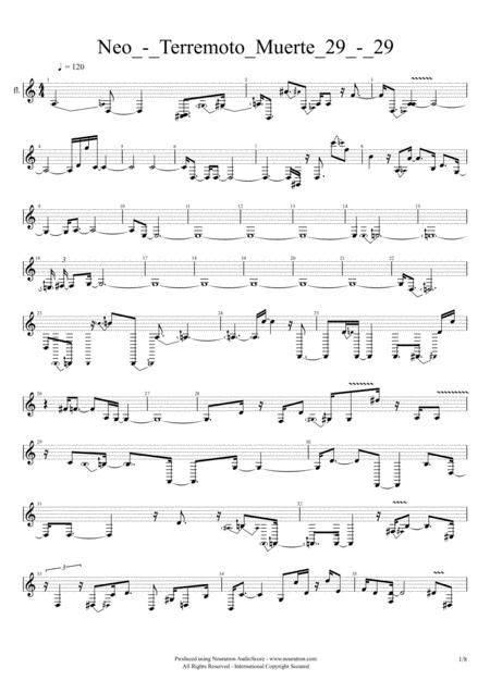 29 Terremoto Muerte Sheet Music