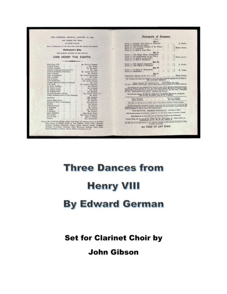 3 Dances From Henry Viii Set For Clarinet Choir Sheet Music