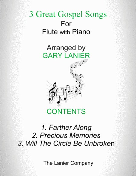 Free Sheet Music 3 Great Gospel Songs For Flute With Piano Instrument Part Included