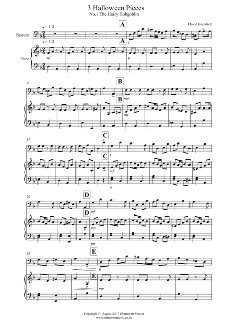 Free Sheet Music 3 Halloween Pieces For Bassoon And Piano