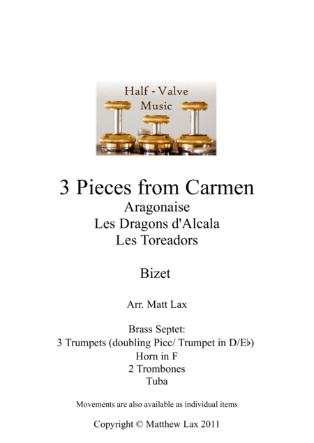 3 Pieces From Bizets Carmen Brass Septet Sheet Music