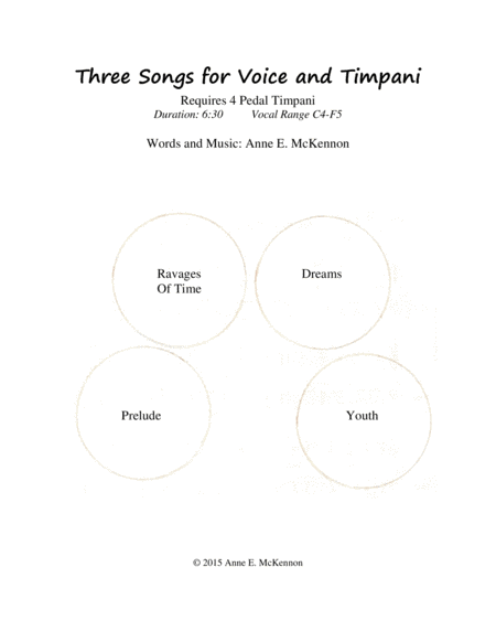 3 Songs For Voice And Timpani Sheet Music