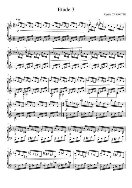 3rd Piano Etude Sheet Music