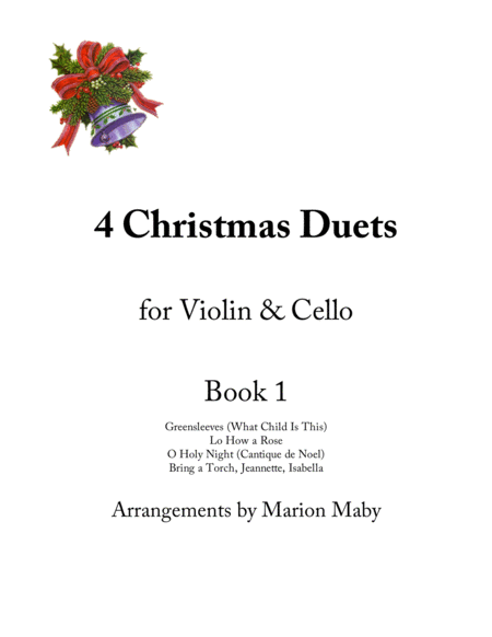 Free Sheet Music 4 Christmas Duets For Violin Cello Bk 1