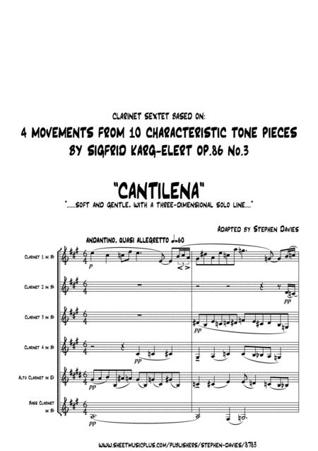 Free Sheet Music 4 Movements From 10 Characteristic Tone Pieces By Sigfrid Karg Elert For Clarinet Sextet