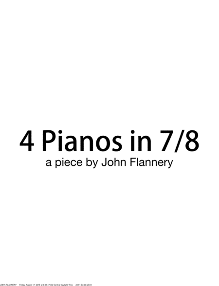 Free Sheet Music 4 Pianos In 7 8