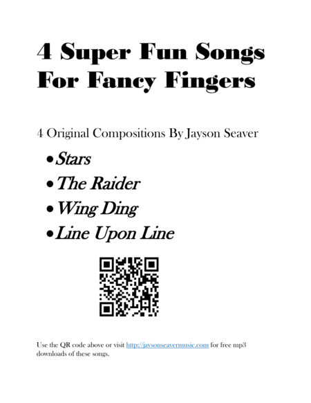 Free Sheet Music 4 Super Fun Songs For Fancy Fingers