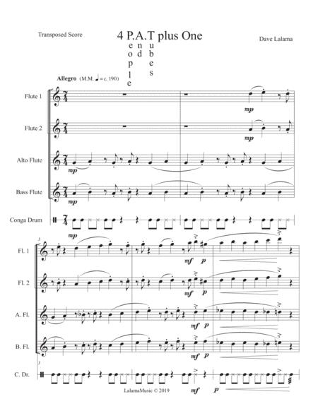 Free Sheet Music 4pat 1 Flute Quartet Conga