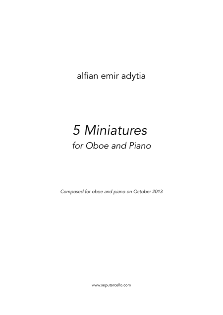 Free Sheet Music 5 Miniatures For Oboe Piano
