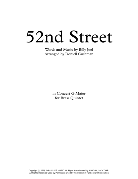 Free Sheet Music 52nd Street Brass Quintet