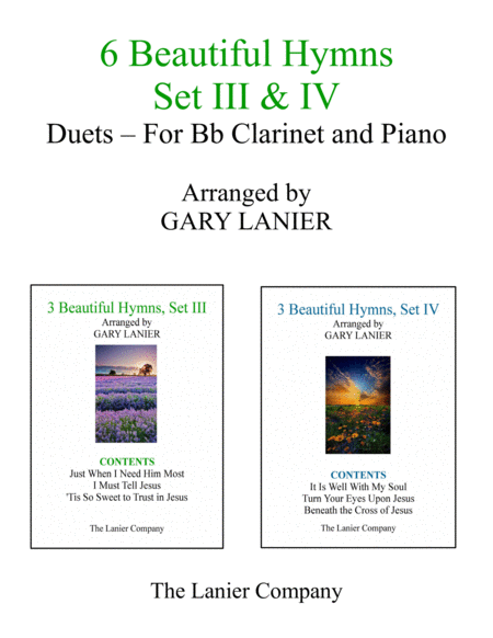 6 Beautiful Hymns Set Iii Iv Duets Bb Clarinet And Piano With Parts Sheet Music