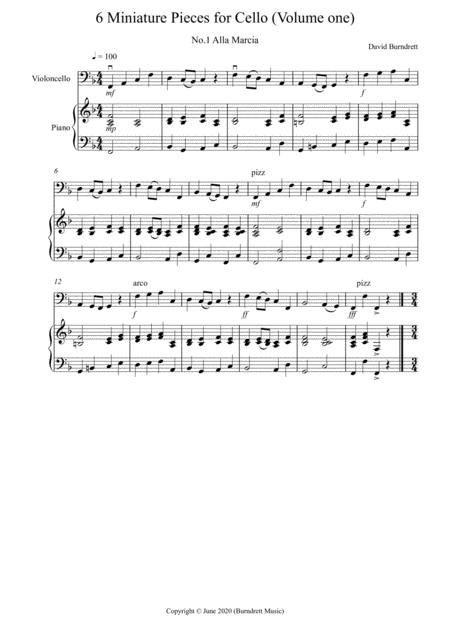 Free Sheet Music 6 Miniature Pieces For Cello And Piano Volume One