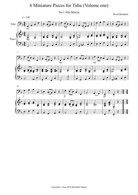 6 Miniature Pieces For Tuba And Piano Volume One Sheet Music