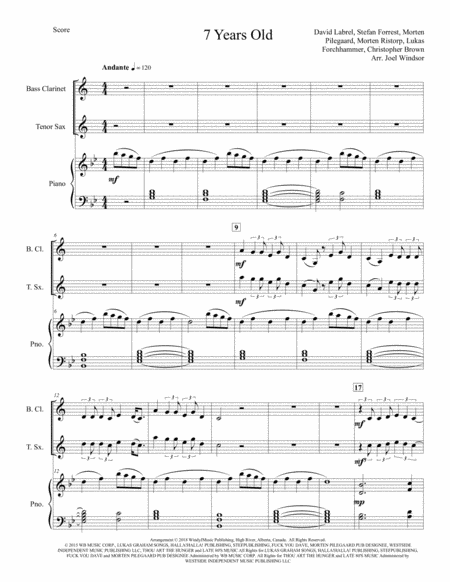 Free Sheet Music 7 Years Old