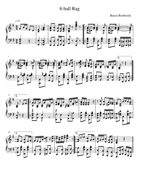 Free Sheet Music 8 Ball Rag