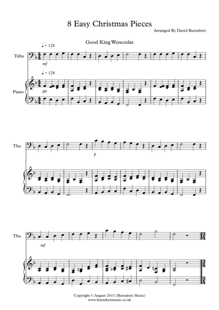 Free Sheet Music 8 Christmas Pieces For Tuba And Piano