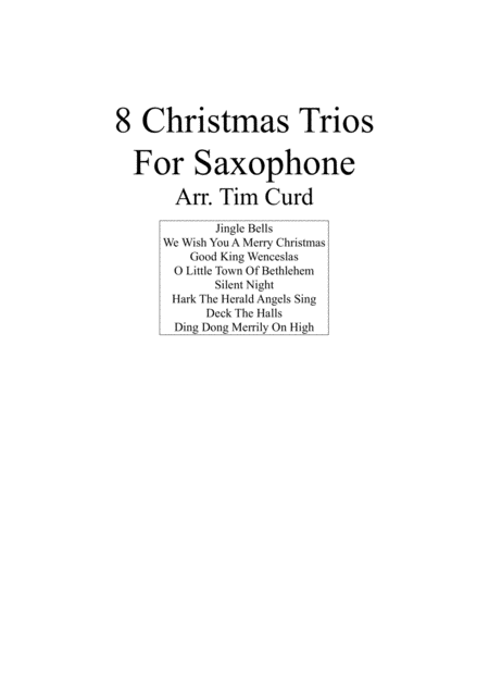 8 Christmas Trios For Saxophone Sheet Music