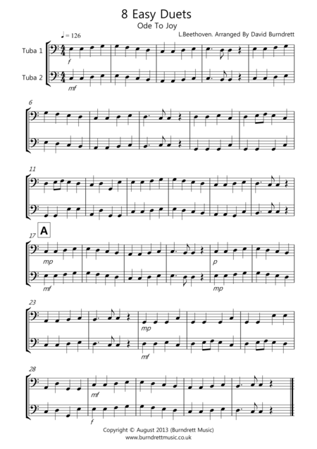 Free Sheet Music 8 Duets For Tuba
