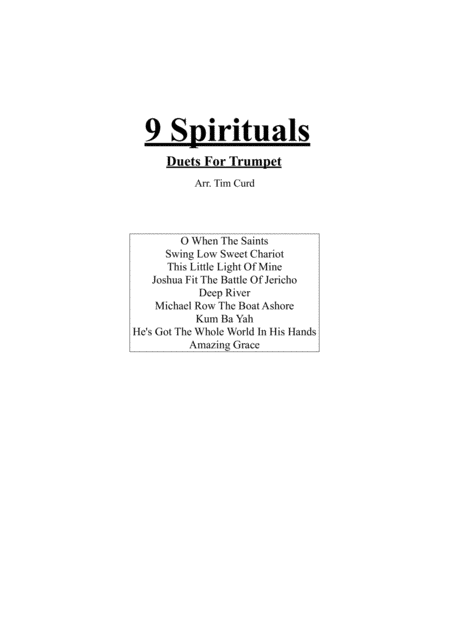 Free Sheet Music 9 Spirituals Duets For Trumpet