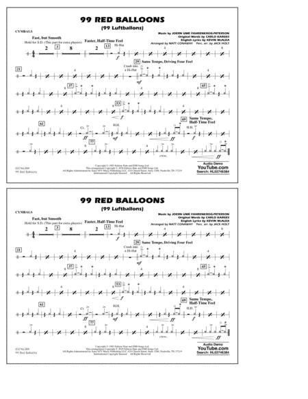 99 Red Balloons Arr Holt And Conaway Cymbals Sheet Music