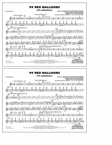 99 Red Balloons Arr Holt And Conaway Flute Piccolo Sheet Music