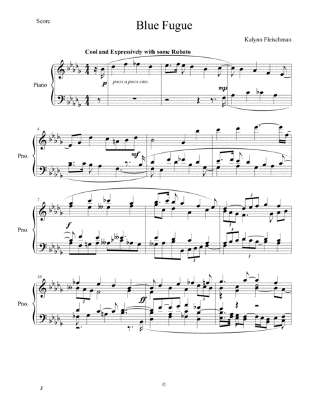 A Blue Fugue Sheet Music