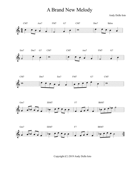 A Brand New Melody Sheet Music