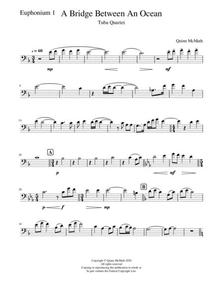 Free Sheet Music A Bridge Between An Ocean Euphonium 1