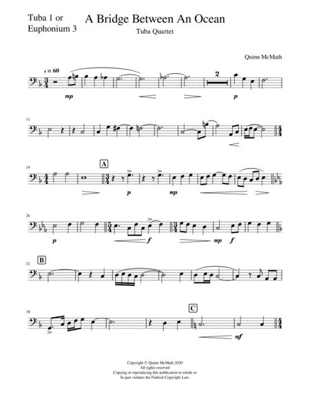 Free Sheet Music A Bridge Between An Ocean Tuba 1 Euphonium 3