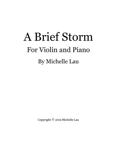 Free Sheet Music A Brief Storm For Violin And Piano