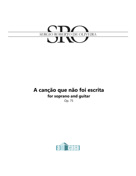 A Cancao Que Nao Foi Escrita Sheet Music