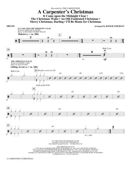 Free Sheet Music A Carpenters Christmas Arr Roger Emerson Drums