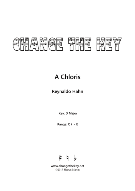 A Chloris D Major Sheet Music