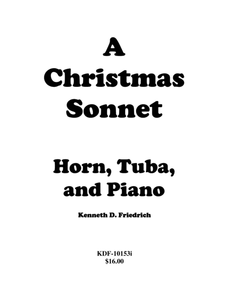 A Christmas Sonnet Duet And Piano Sheet Music