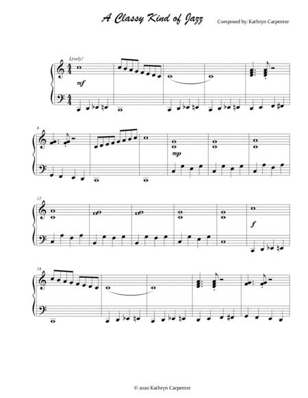 Free Sheet Music A Classy Kind Of Jazz Intermediate Piano