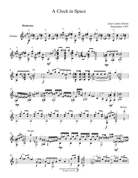 A Clock In Space Sheet Music