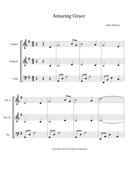 A Collection Of Hymns For String Trio Book 1 Sheet Music