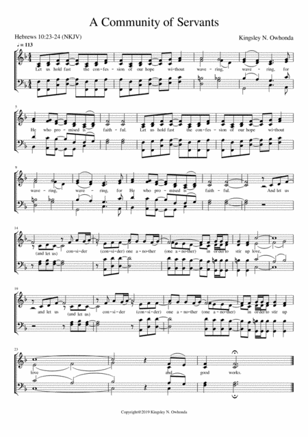 A Community Of Servants Sheet Music