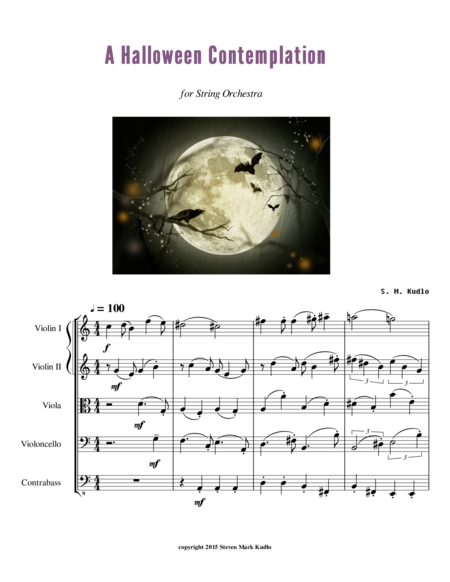 Free Sheet Music A Halloween Contemplation