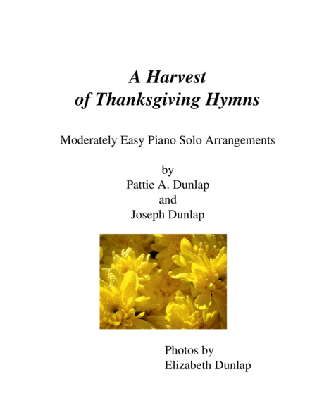 Free Sheet Music A Harvest Of Thanksgiving Hymns